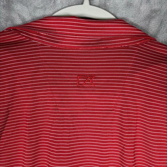 Cutter & Buck Ohio State Buckeyes Red Striped Polo Shirt Men’s Large - Picture 5 of 6